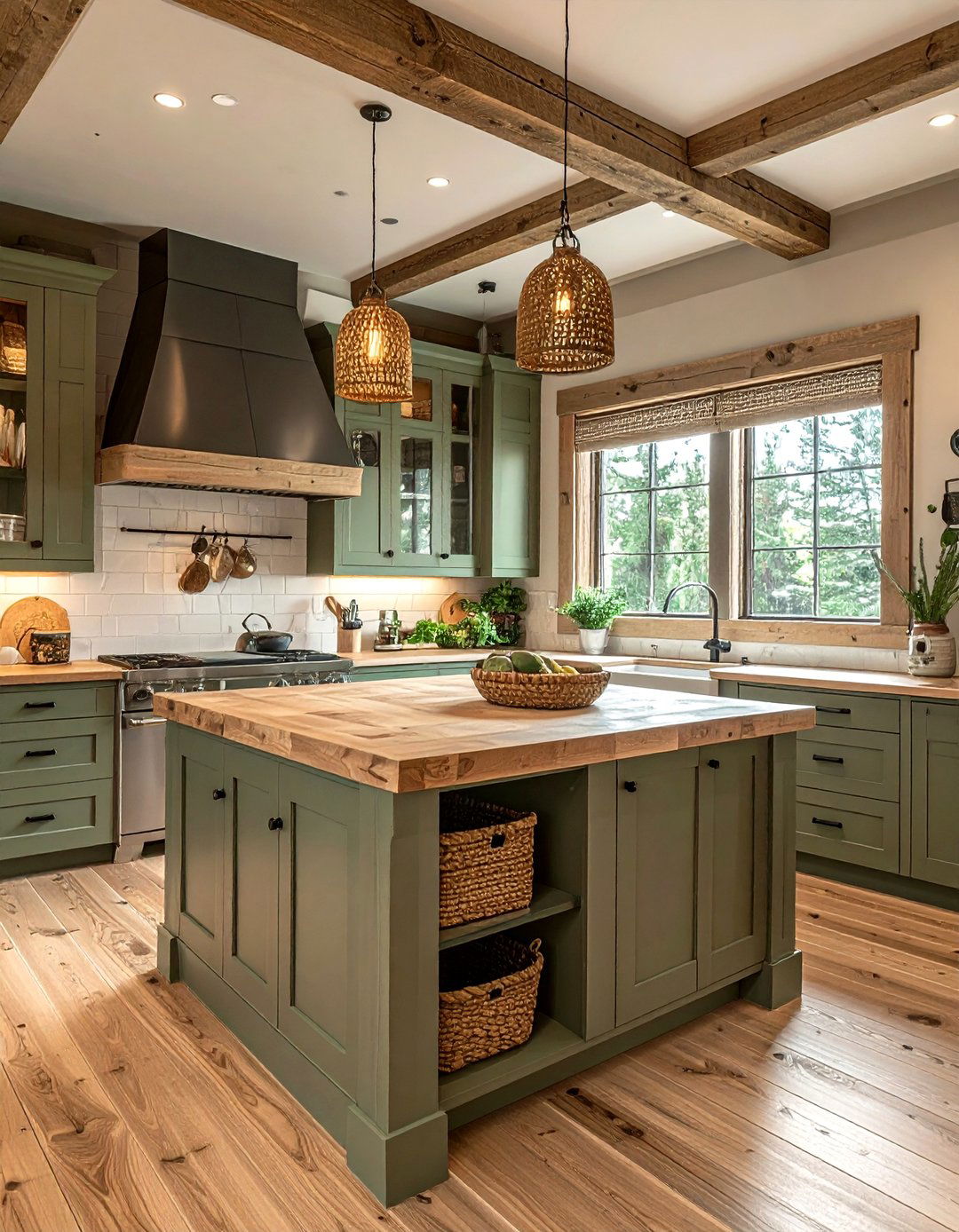 Butcher Block Countertop Cabin - 30 cabin kitchen ideas