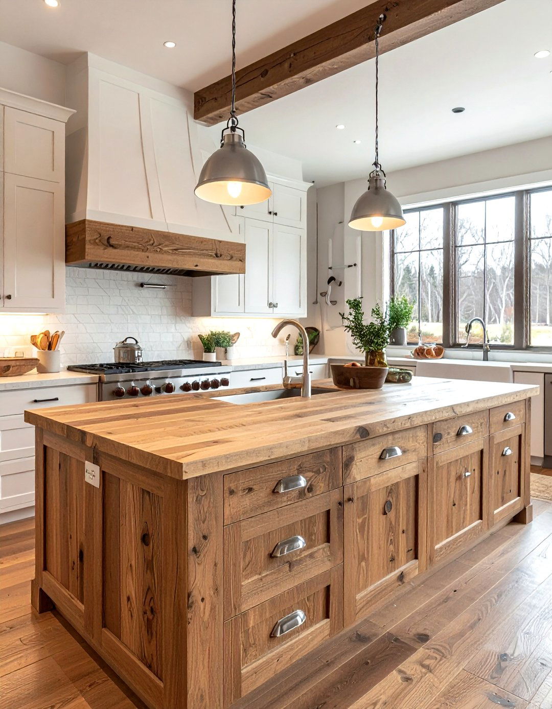 Butcher Block Countertop Nickel Accents - 30 nickel accent kitchen ideas