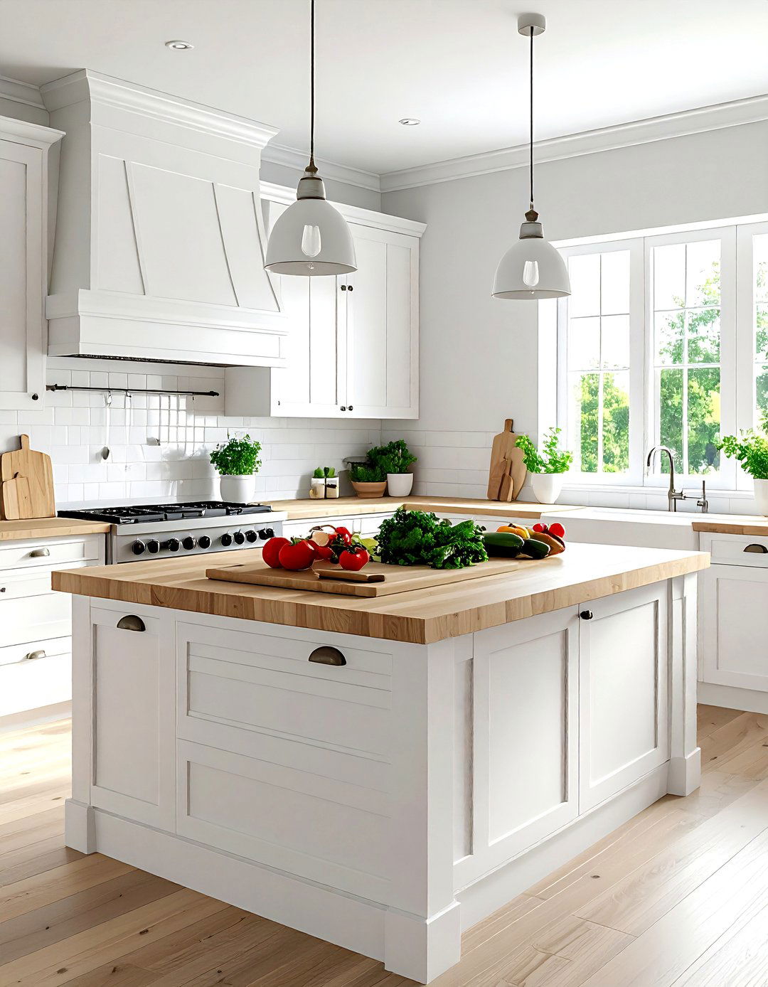 Butcher Block Countertops - 30 coastal cottage kitchen ideas