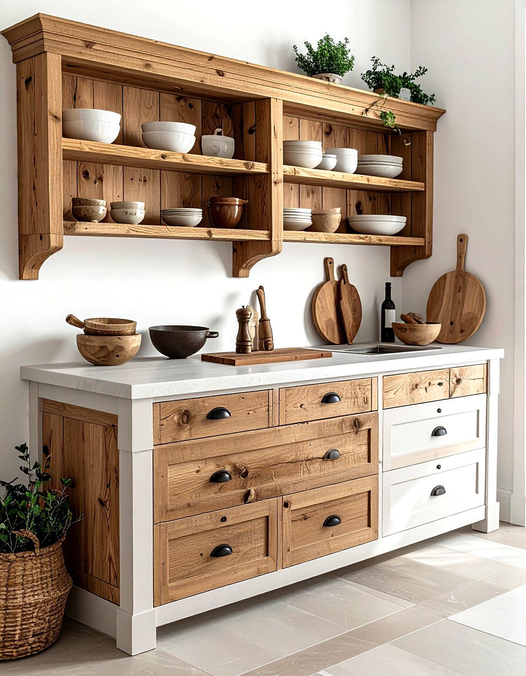 Butcher Block Hutch - 30 kitchen hutch ideas