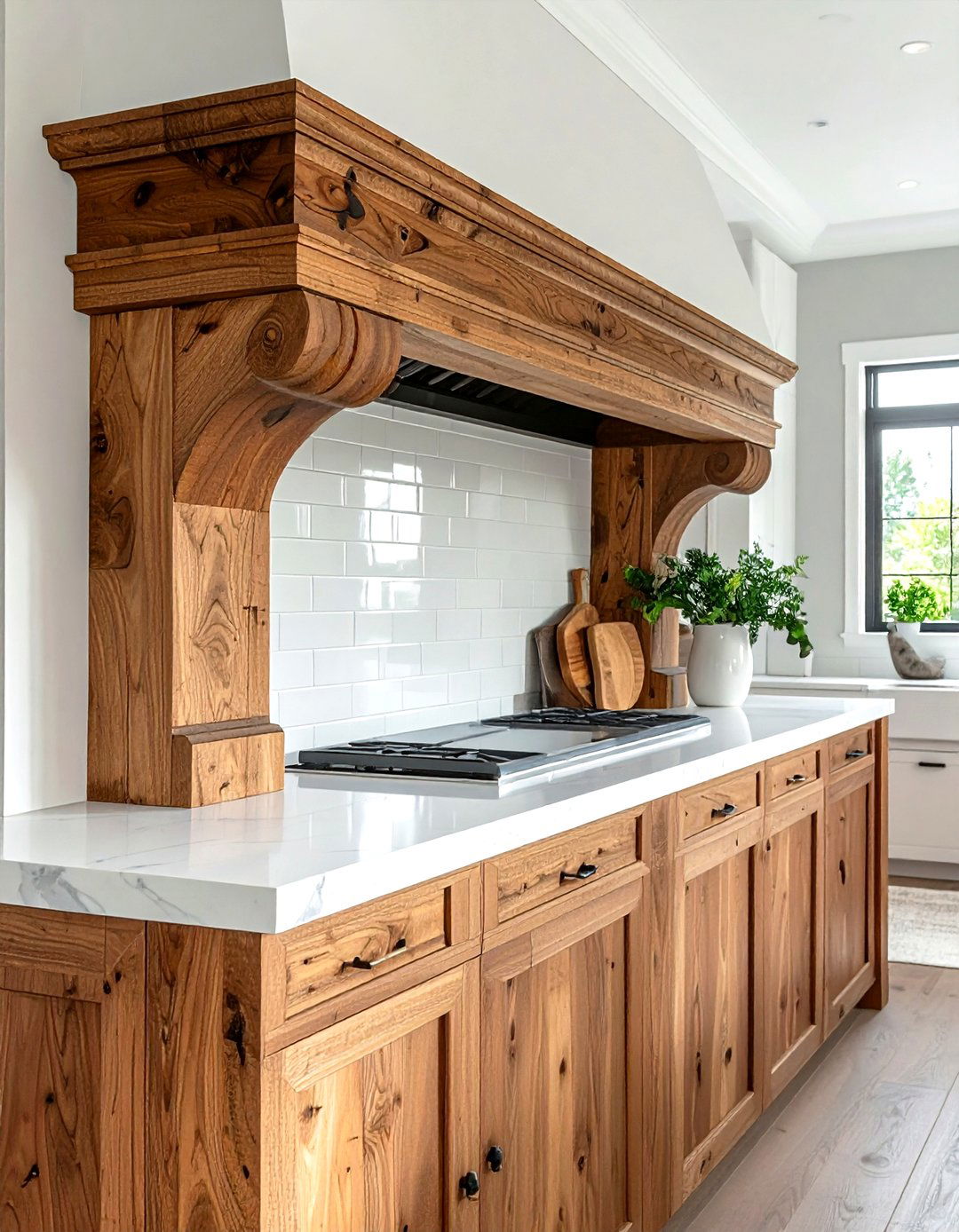 Butcher Block Island Corbel - 30 kitchen corbel ideas