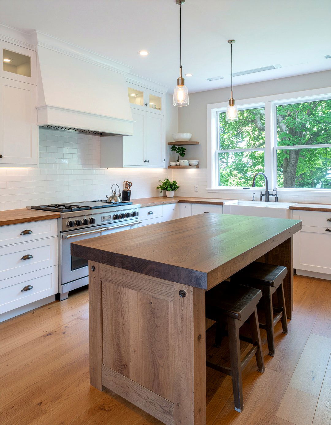 Butcher Block Island Kitchen - 30 parade of homes kitchen ideas