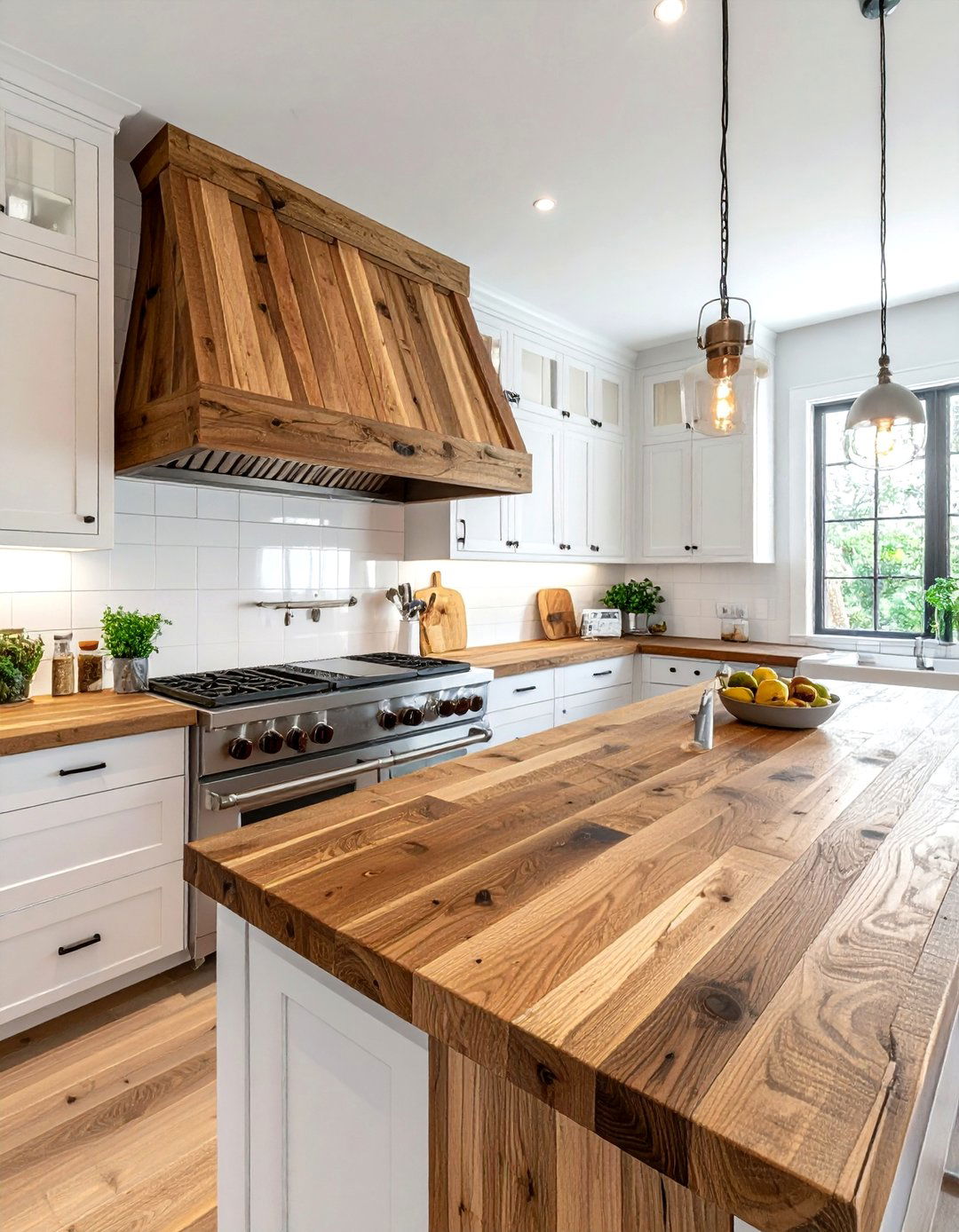 Butcher Block Wood Hood - 30 wood hood kitchen ideas