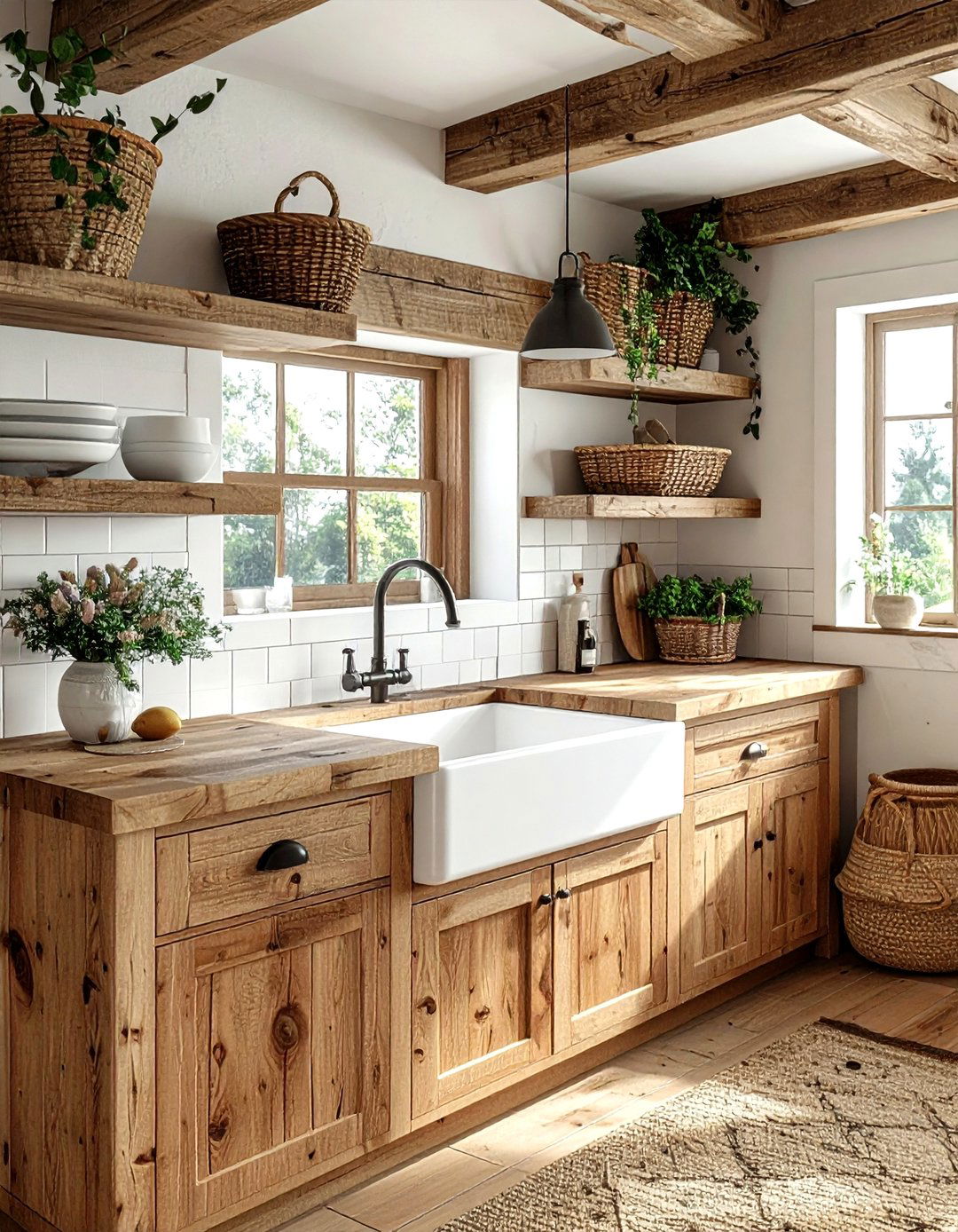 Butcher block countertop farmhouse sink - 30 farmhouse sink kitchen ideas