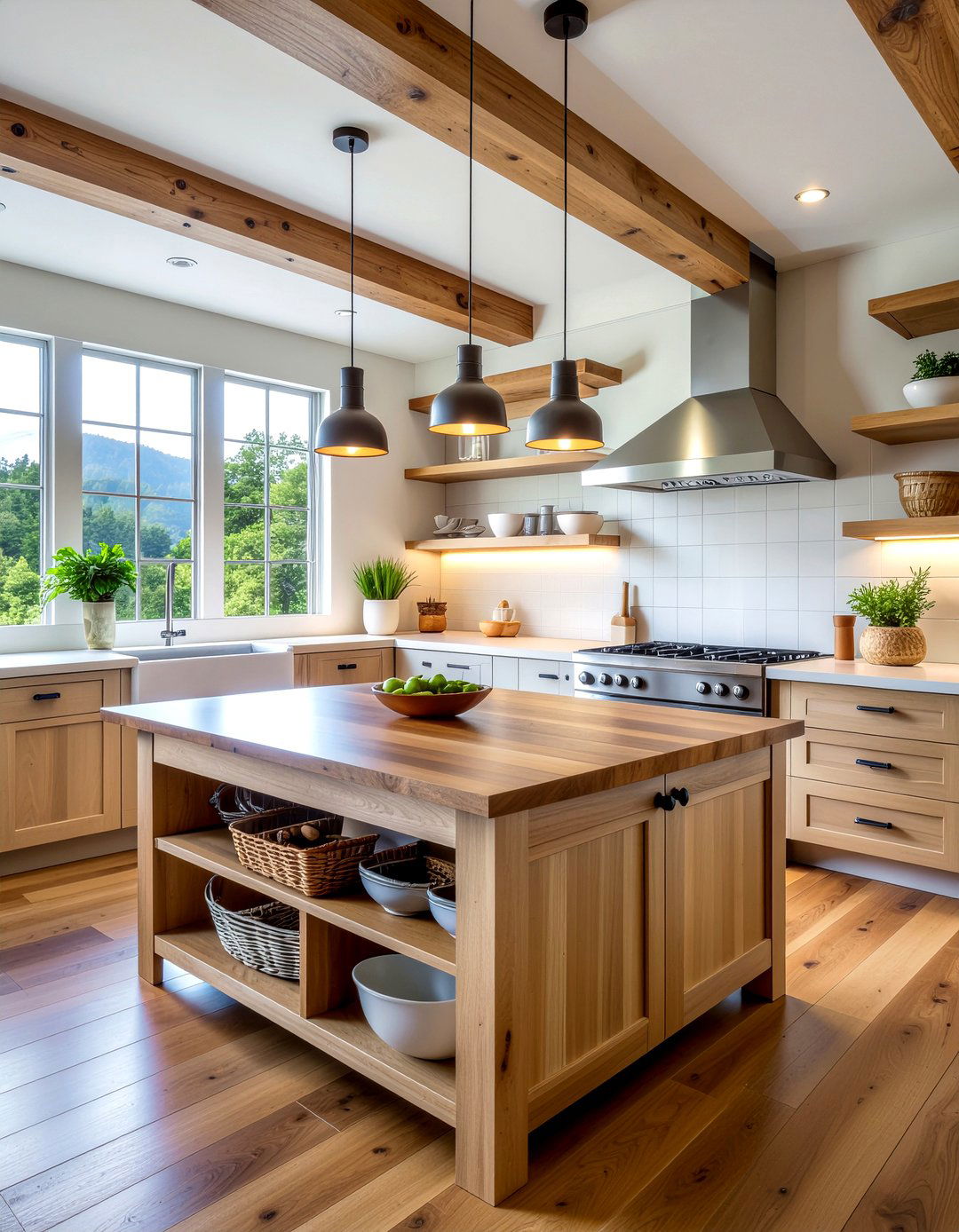 Butcher block countertops - 30 ski house kitchen ideas
