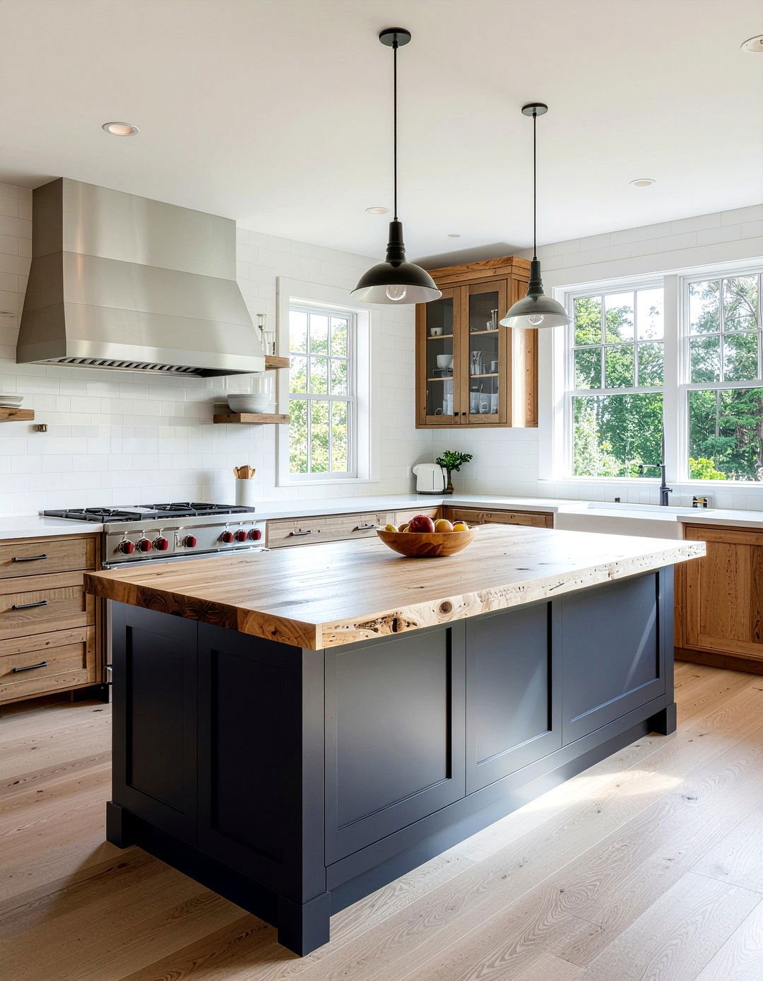 Butcher block island - 30 industrial kitchen ideas