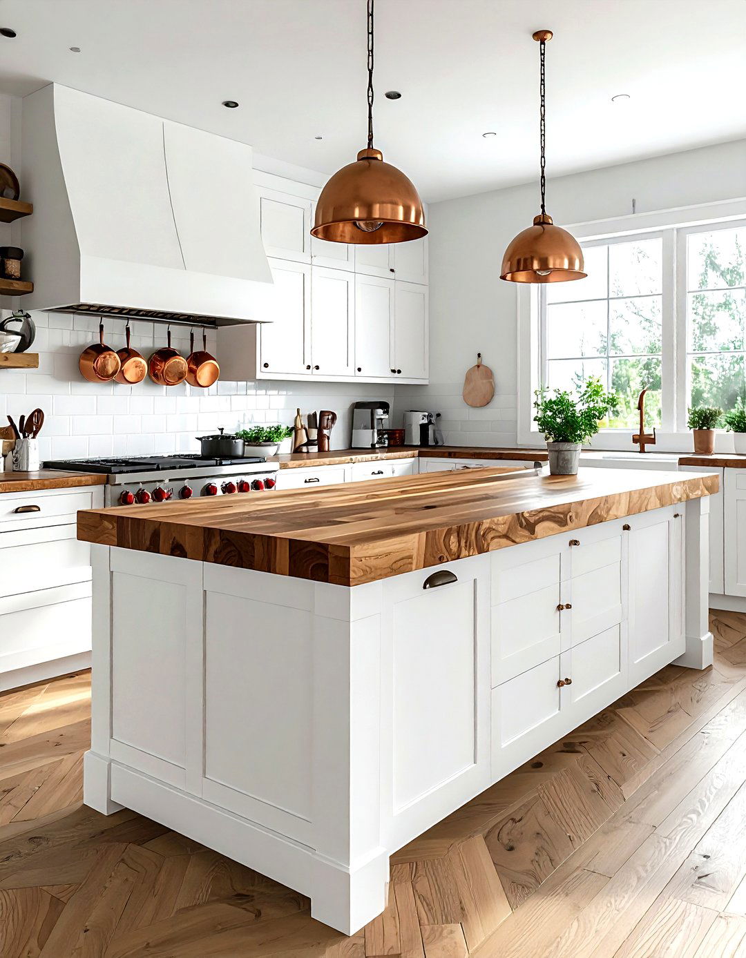 Butcher block island - 30 long-lasting kitchen ideas