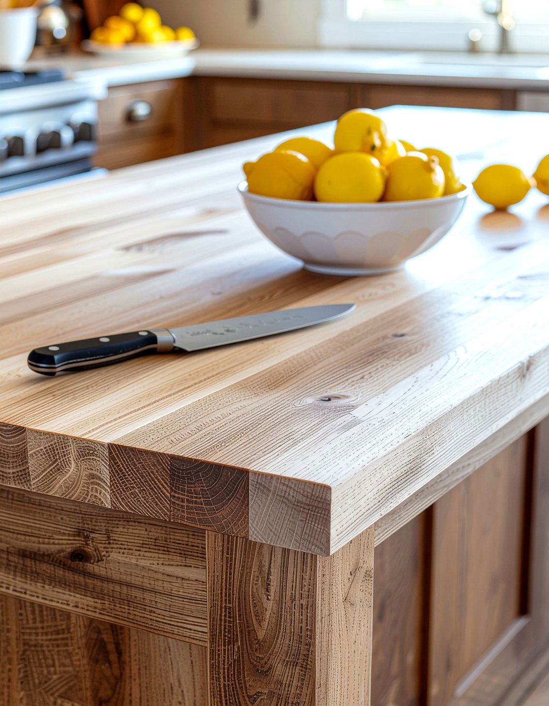 Butcher block island - 30 healthy kitchen ideas