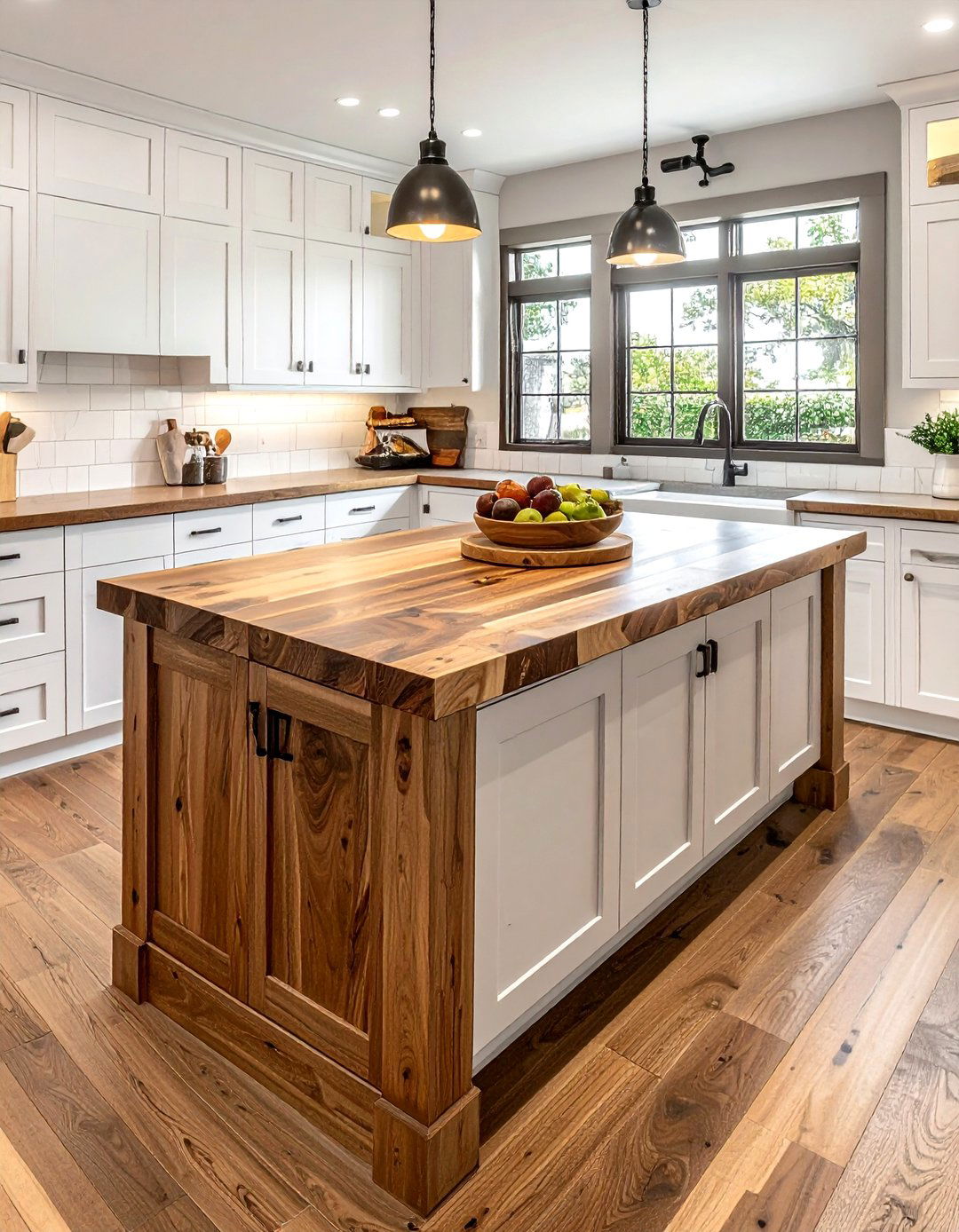 Butcher block island top - 30 custom kitchen ideas