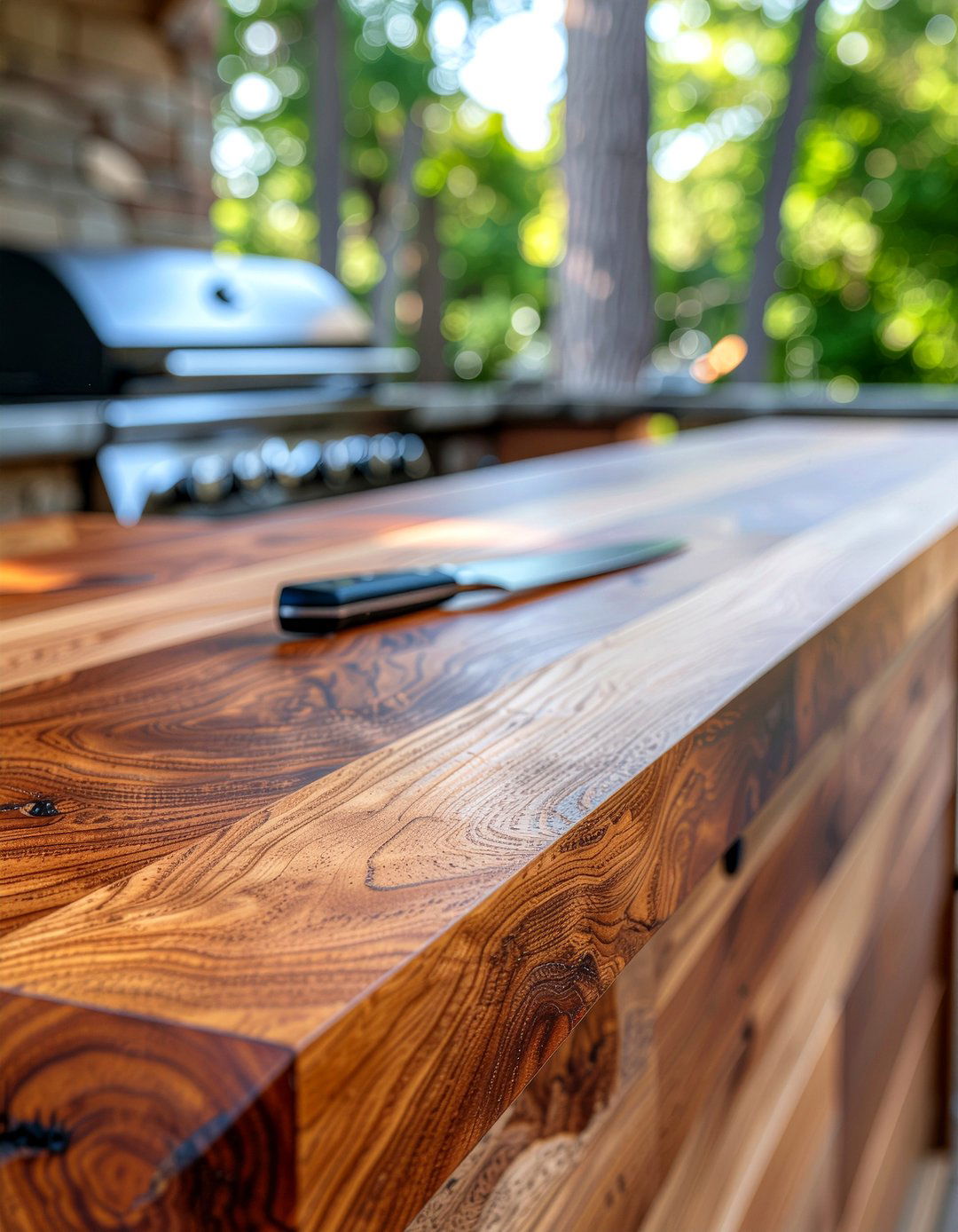 Butcher block outdoor kitchen countertop - 30 outdoor kitchen countertop ideas