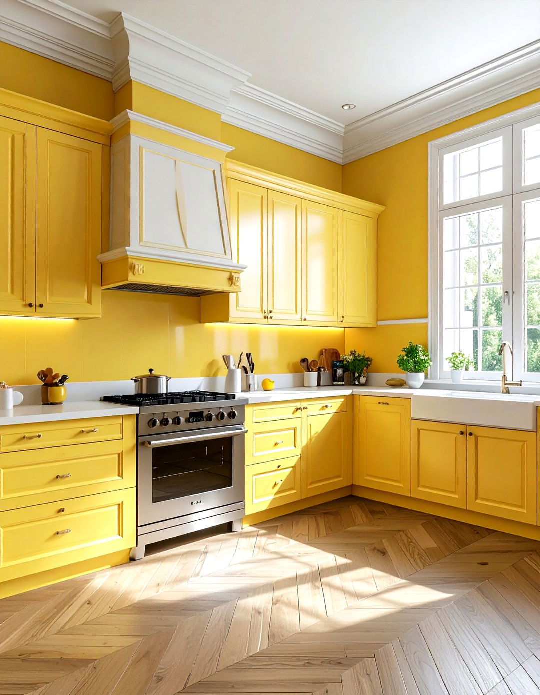 Butter yellow kitchen walls - 30 yellow and white kitchen ideas