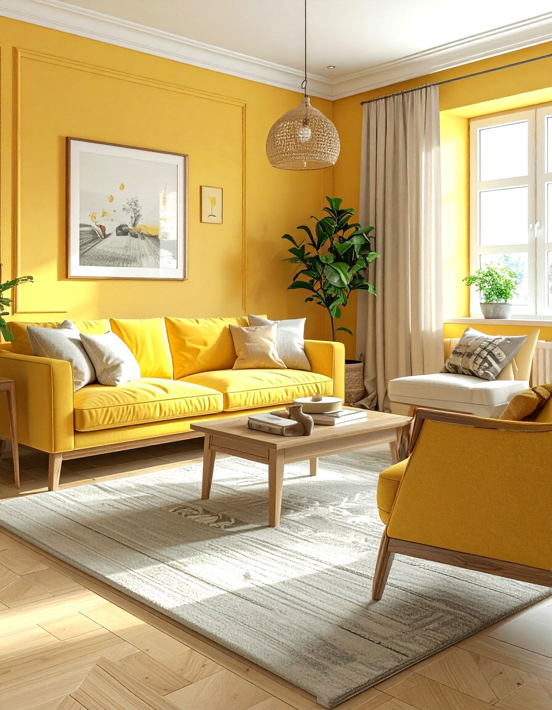 Butter yellow living room - 30 yellow living room ideas
