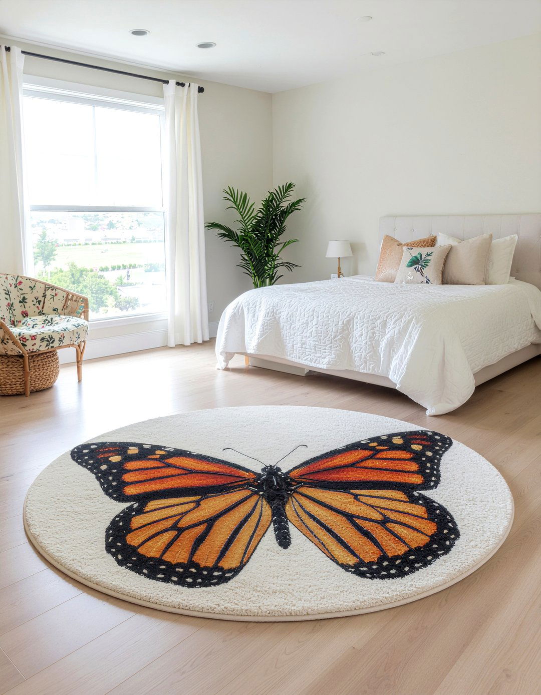 Butterfly Area Rug - 30 butterfly bedroom ideas