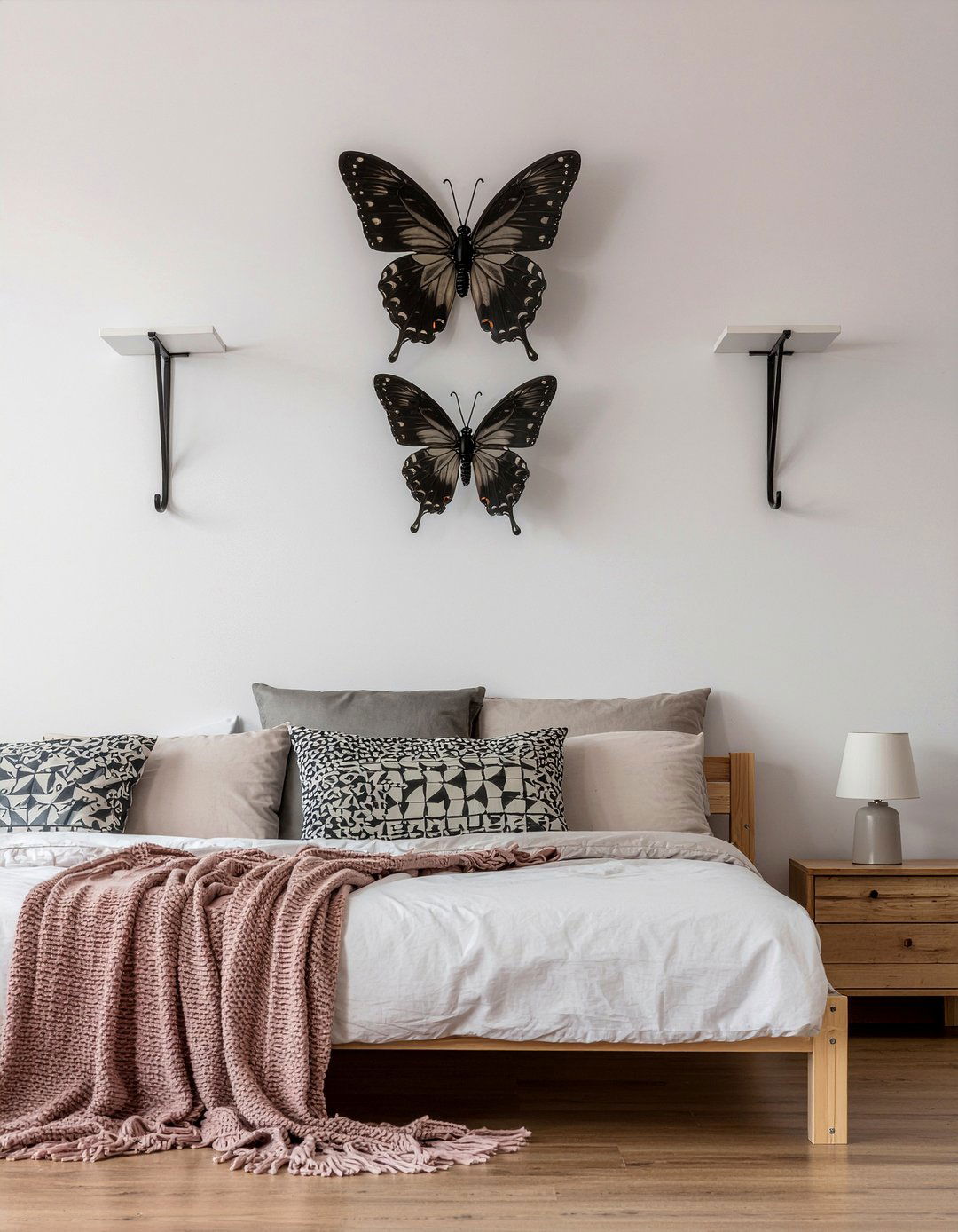 Butterfly Floating Shelf - 30 butterfly bedroom ideas