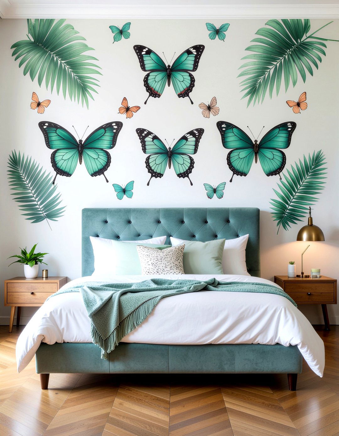 Butterfly Print Wallpaper - 30 butterfly bedroom ideas