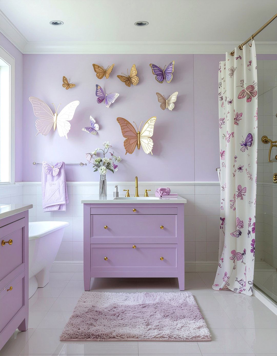 Butterfly Theme Bathroom - 30 girls bathroom ideas