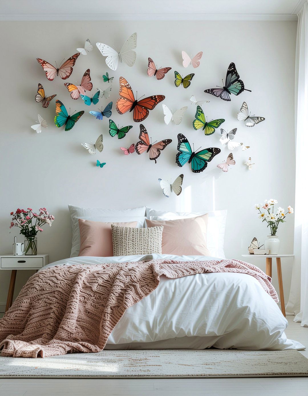 Butterfly Wall Decor - 30 nature themed bedroom ideas