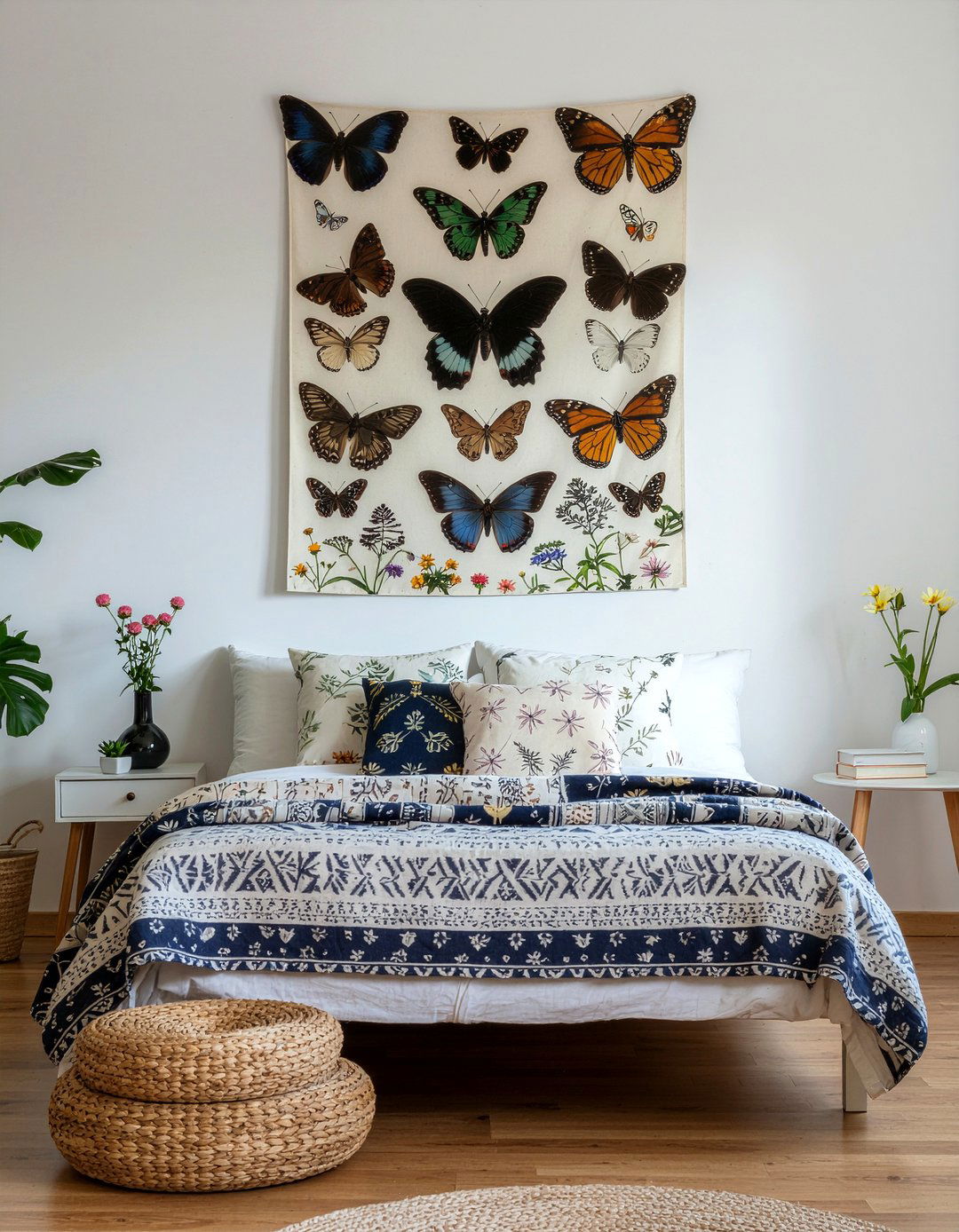 Butterfly Wall Tapestry - 30 butterfly bedroom ideas