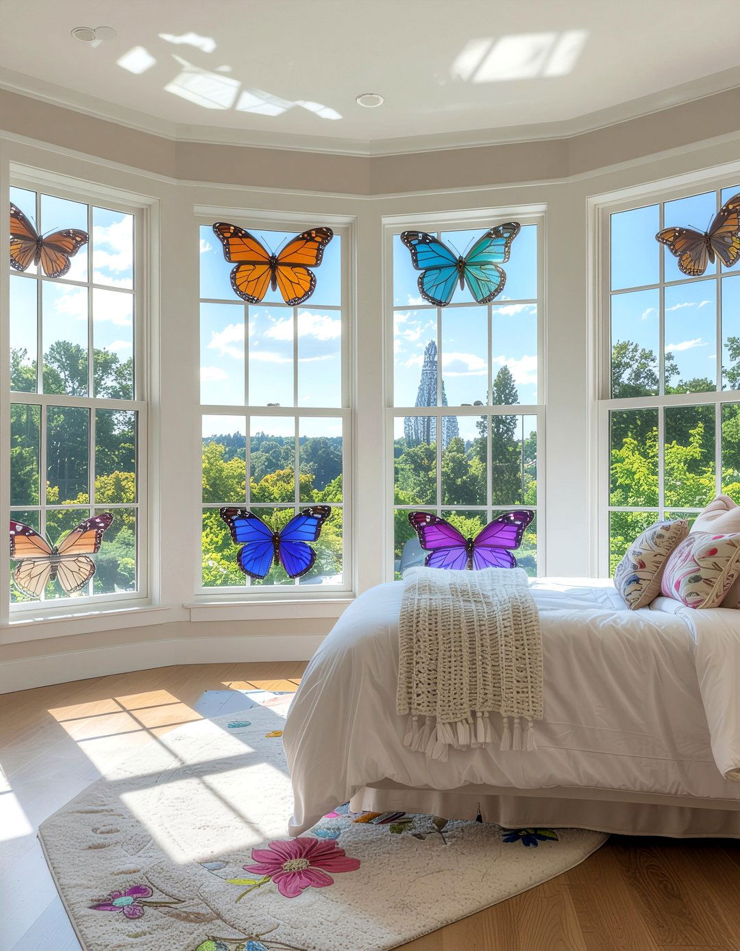Butterfly Window Decal - 30 butterfly bedroom ideas