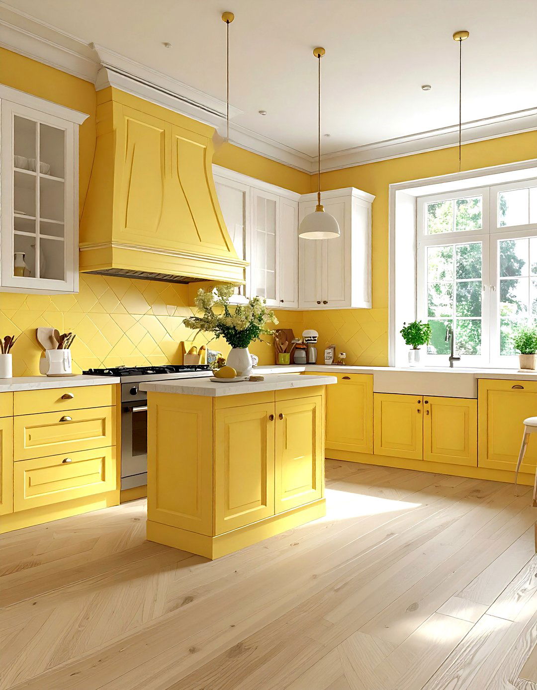 Buttery Yellow Kitchen Walls - 30 serene kitchen ideas