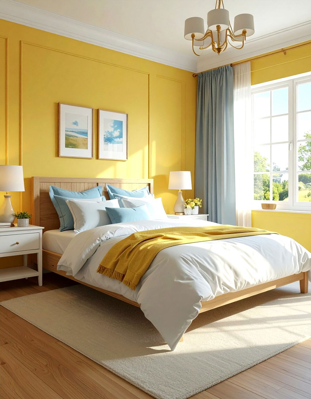 Buttery yellow bedroom - 30 bedroom paint ideas