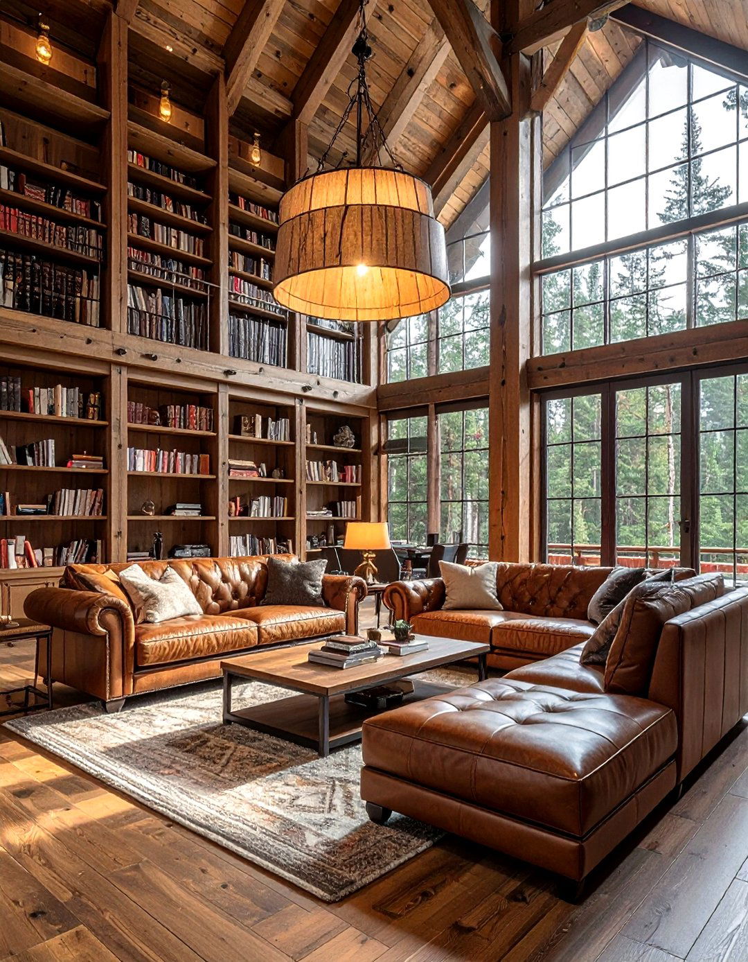 Cabin loft area - 30 living room cabin furniture ideas