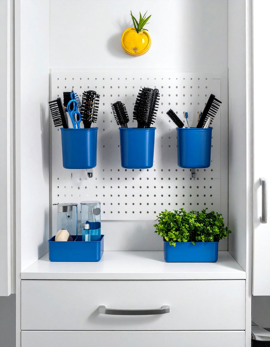 Cabinet Door Pegboard - 30 under sink bathroom storage ideas