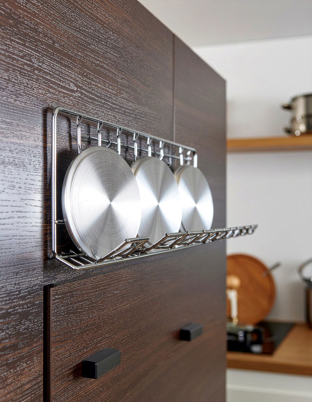 Cabinet Door Pot Lid Holder - 30 kitchen organization ideas