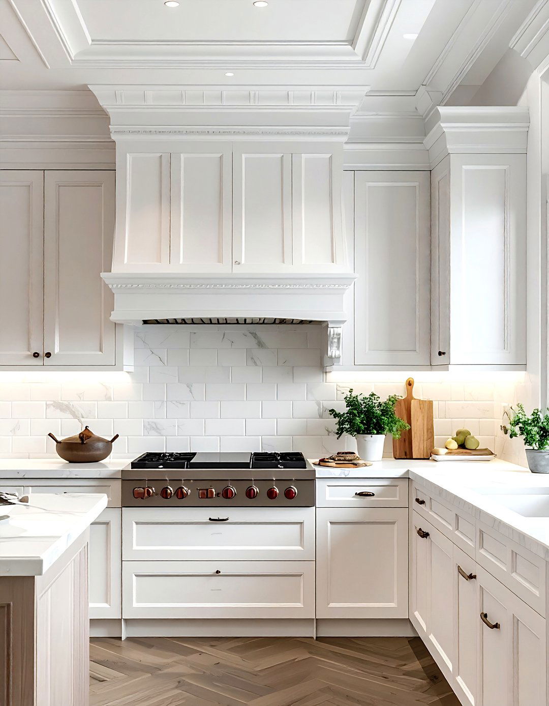 Cabinet crown molding - 30 DIY kitchen cabinet ideas