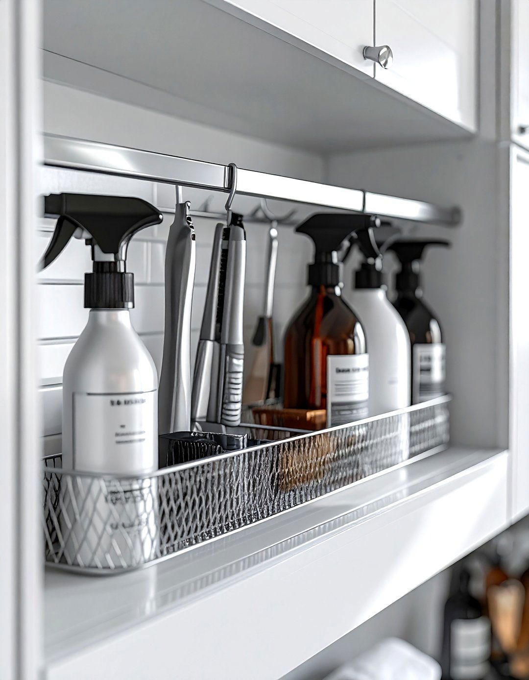 Cabinet door rack - 30 bathroom vertical storage ideas