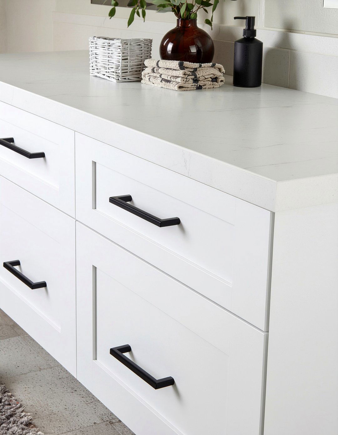 Cabinet hardware replacement - 30 bathroom one-day project ideas