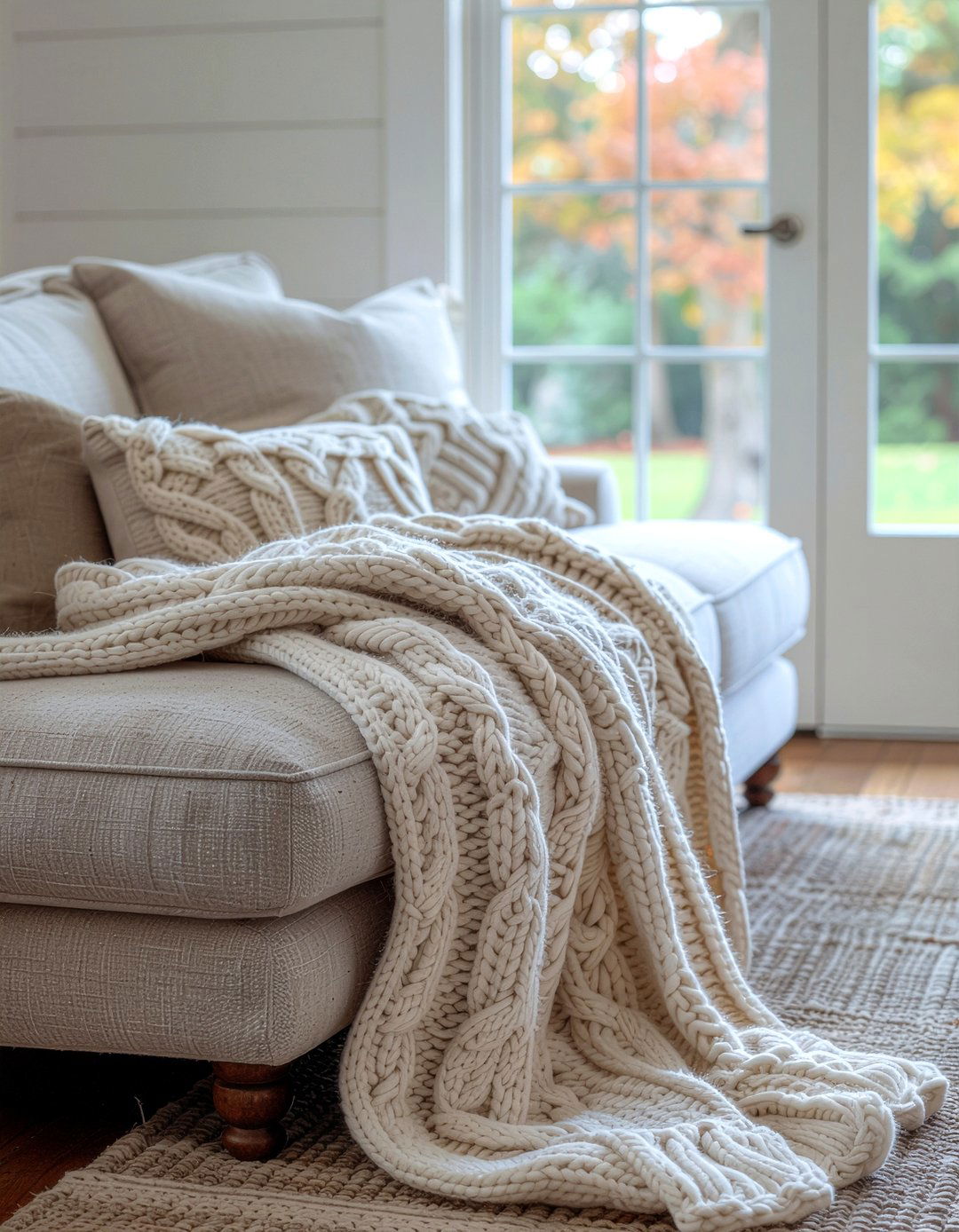 Cable Knit Blanket - 30 living room blankets