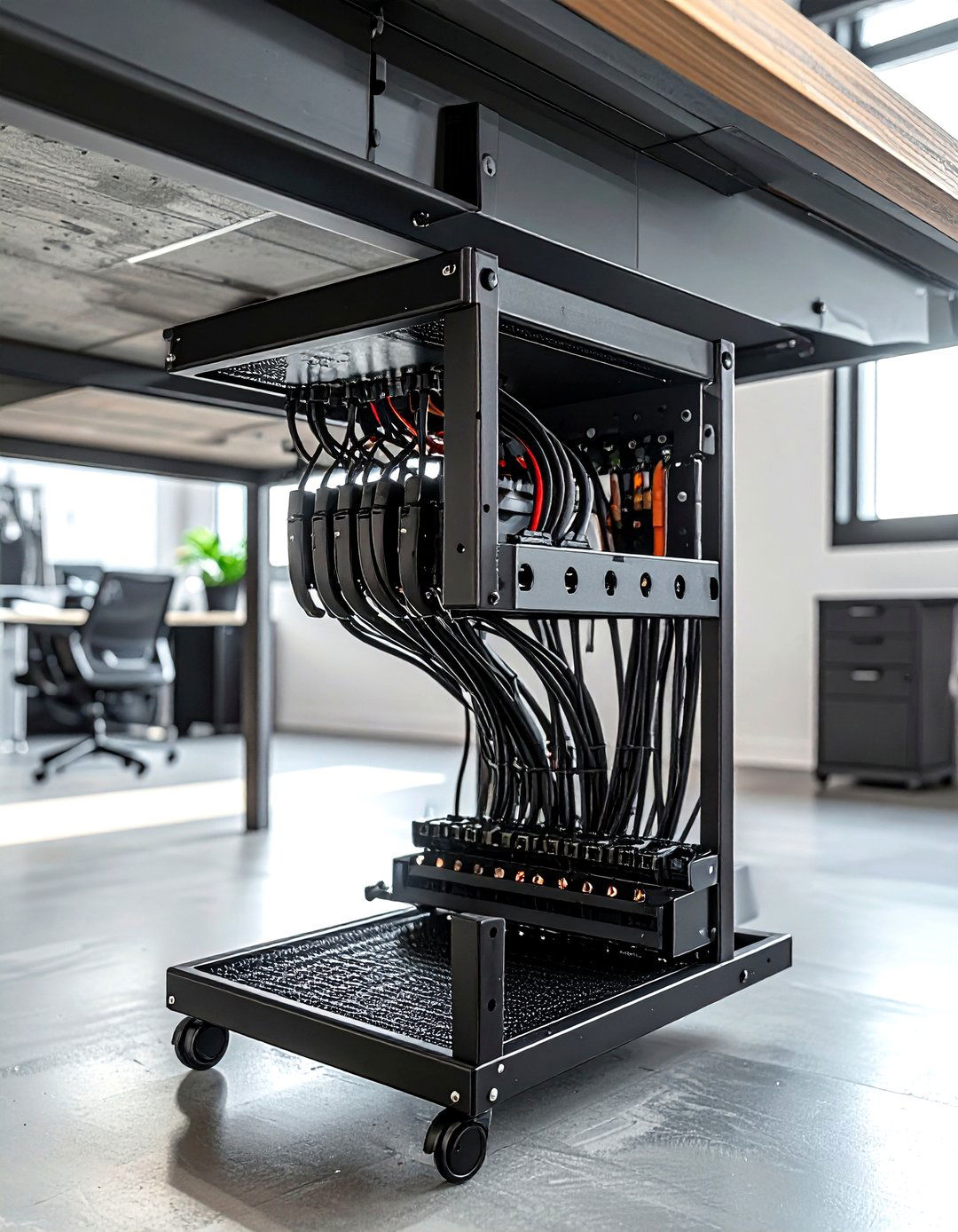 Cable Management Tray - 30 desk organization ideas
