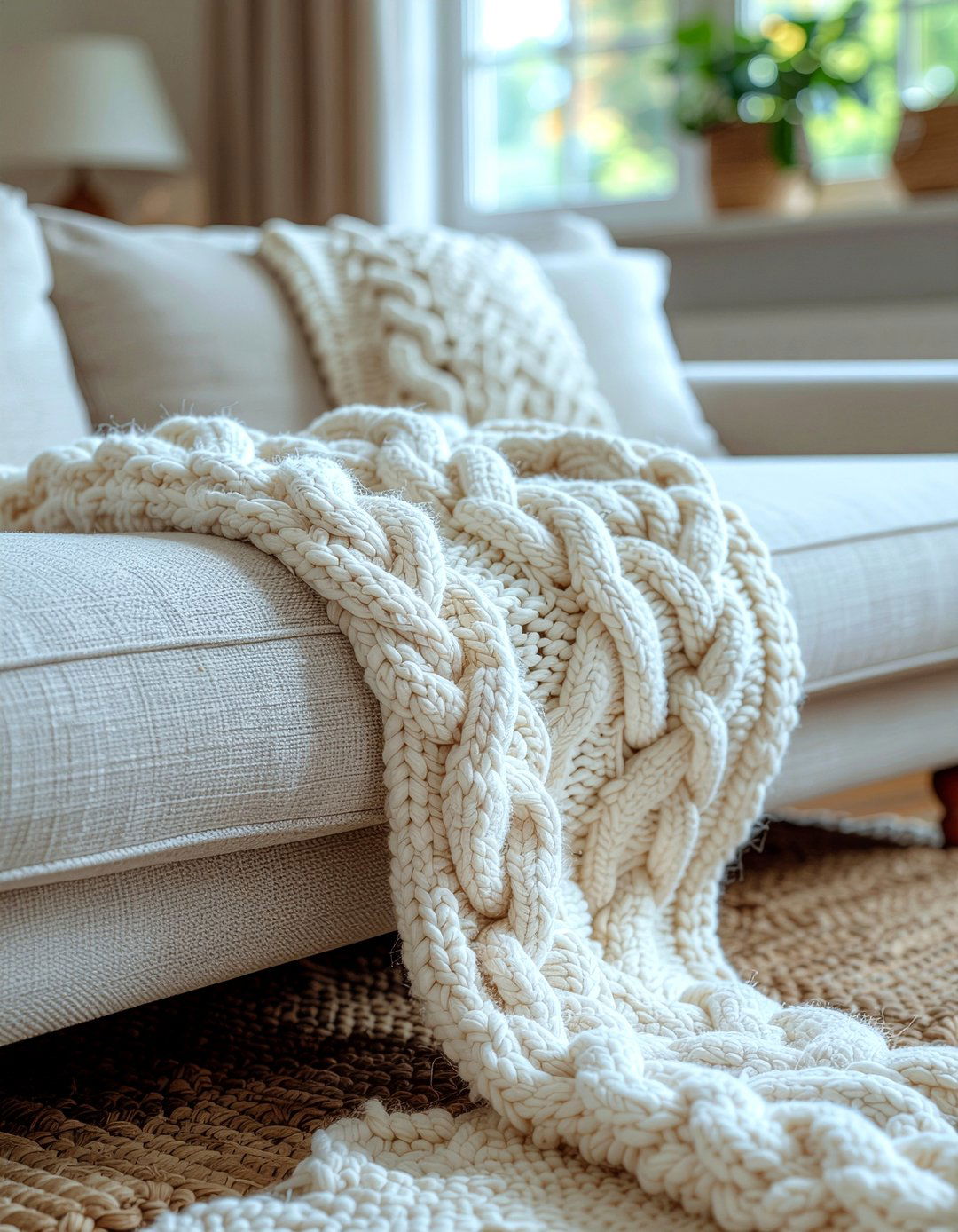 Cable knit blanket - 30 living room throws