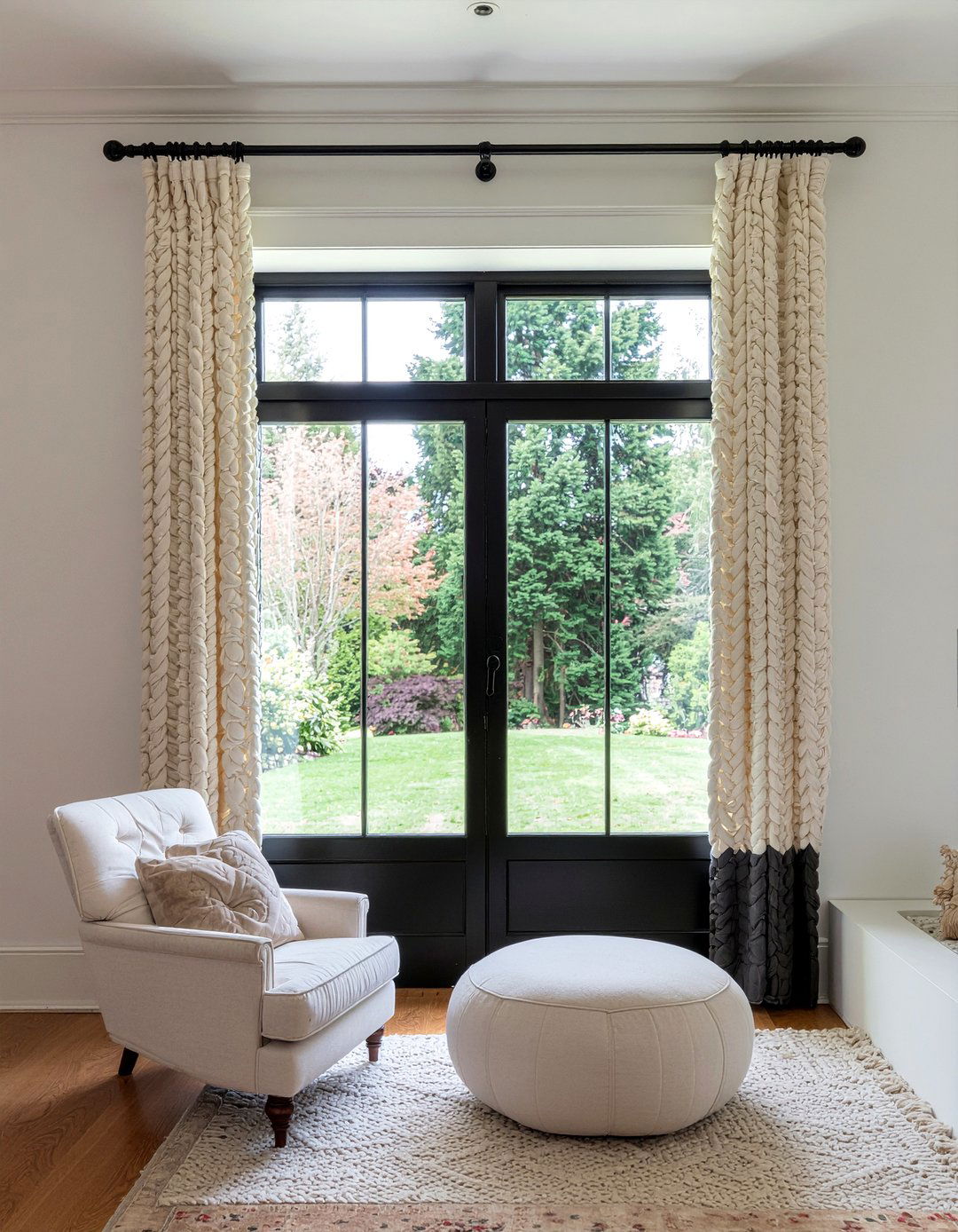 Cable knit curtain - 30 knitted living room ideas