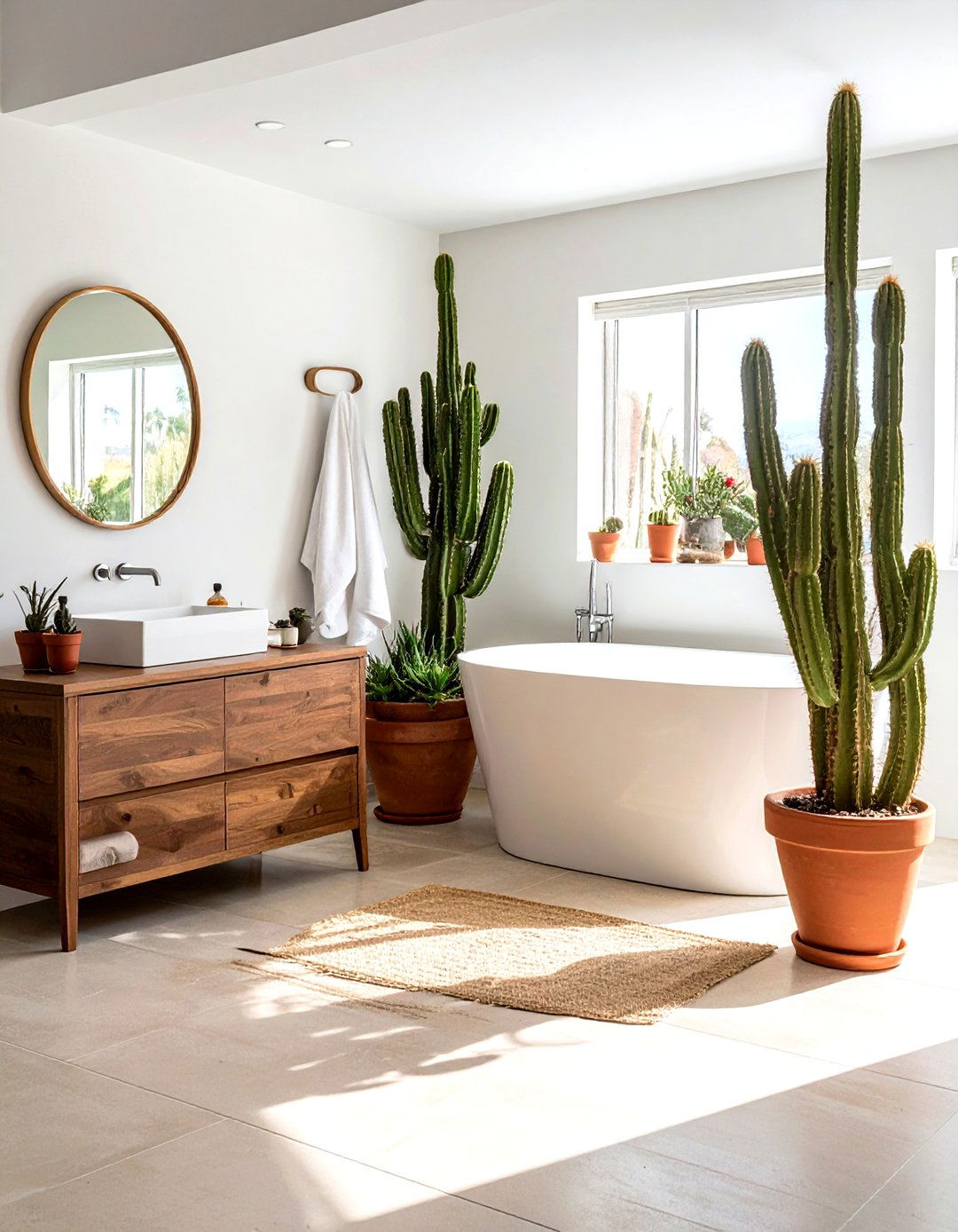 Cacti bathroom plants - 30 southwestern bathroom ideas