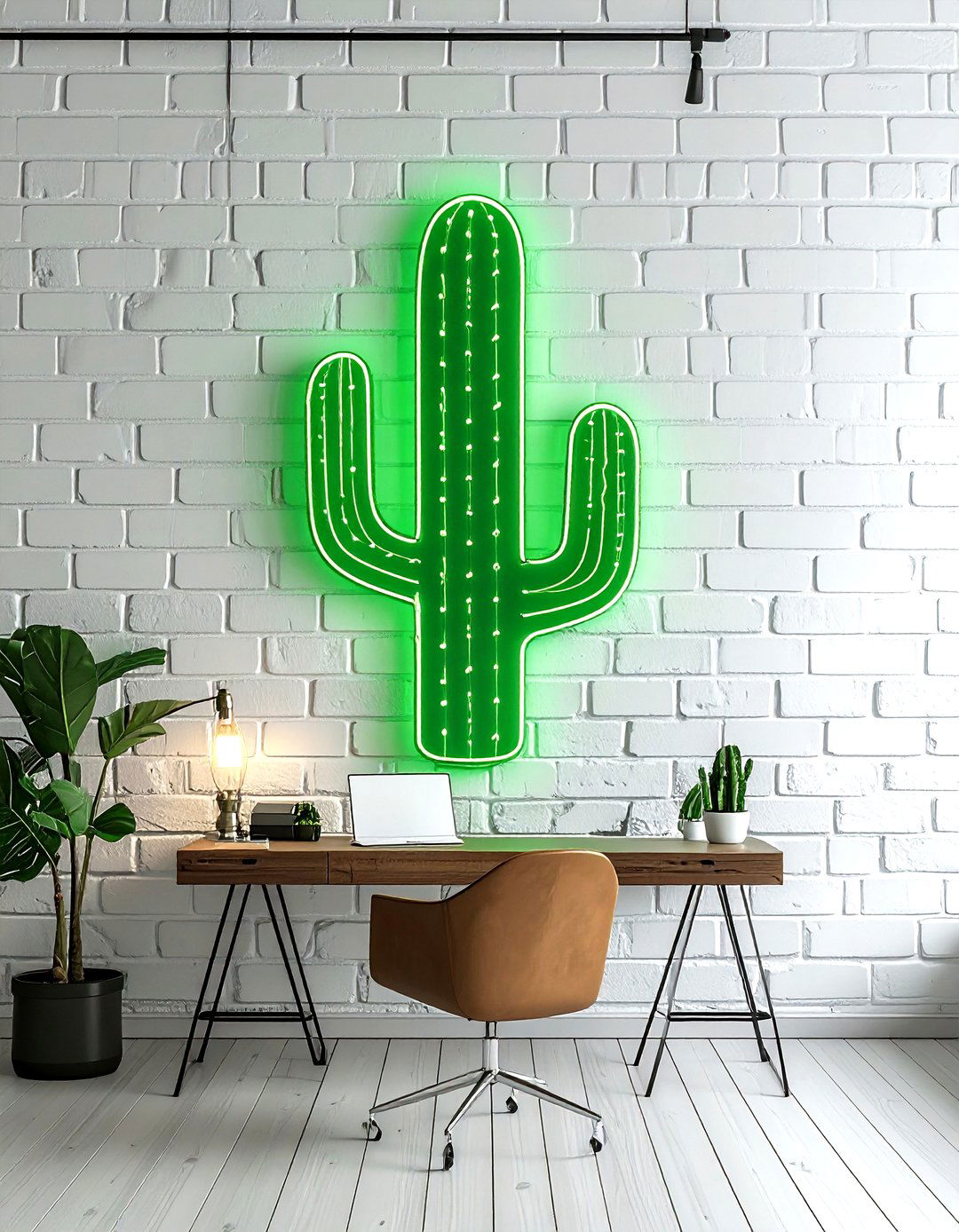 Cactus Neon Sign - 30 cactus decor ideas