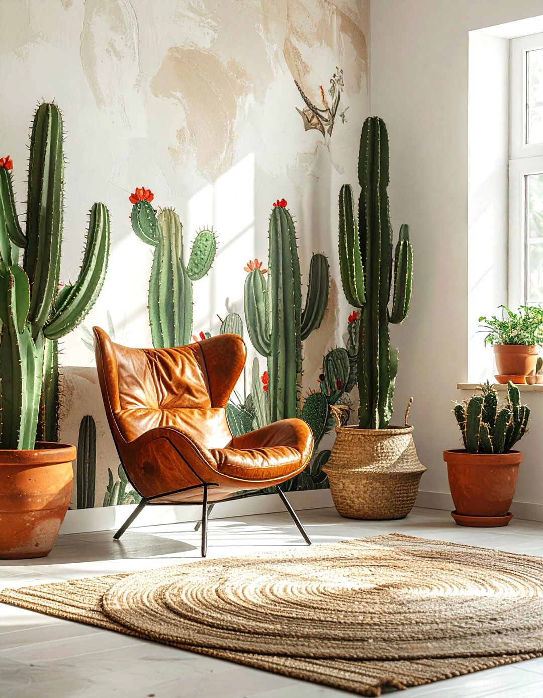 Cactus Pattern Wallpaper - 30 living room botanical wallpapers