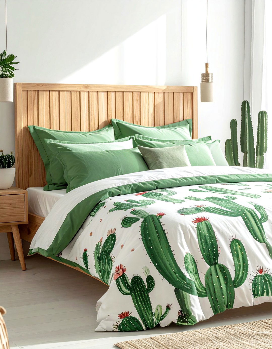 Cactus Print Bedding - 30 cactus decor ideas