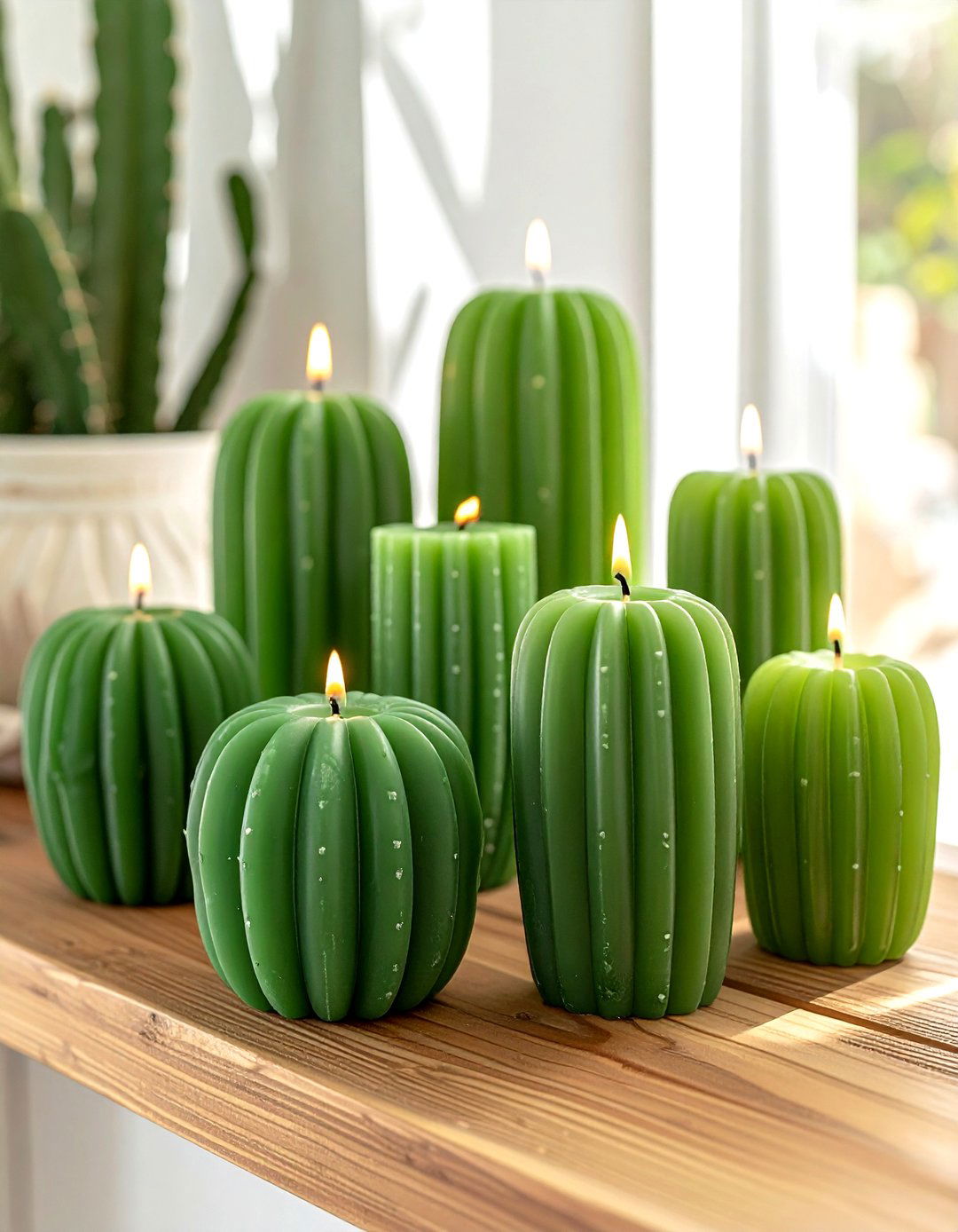Cactus Shaped Candles - 30 cactus decor ideas