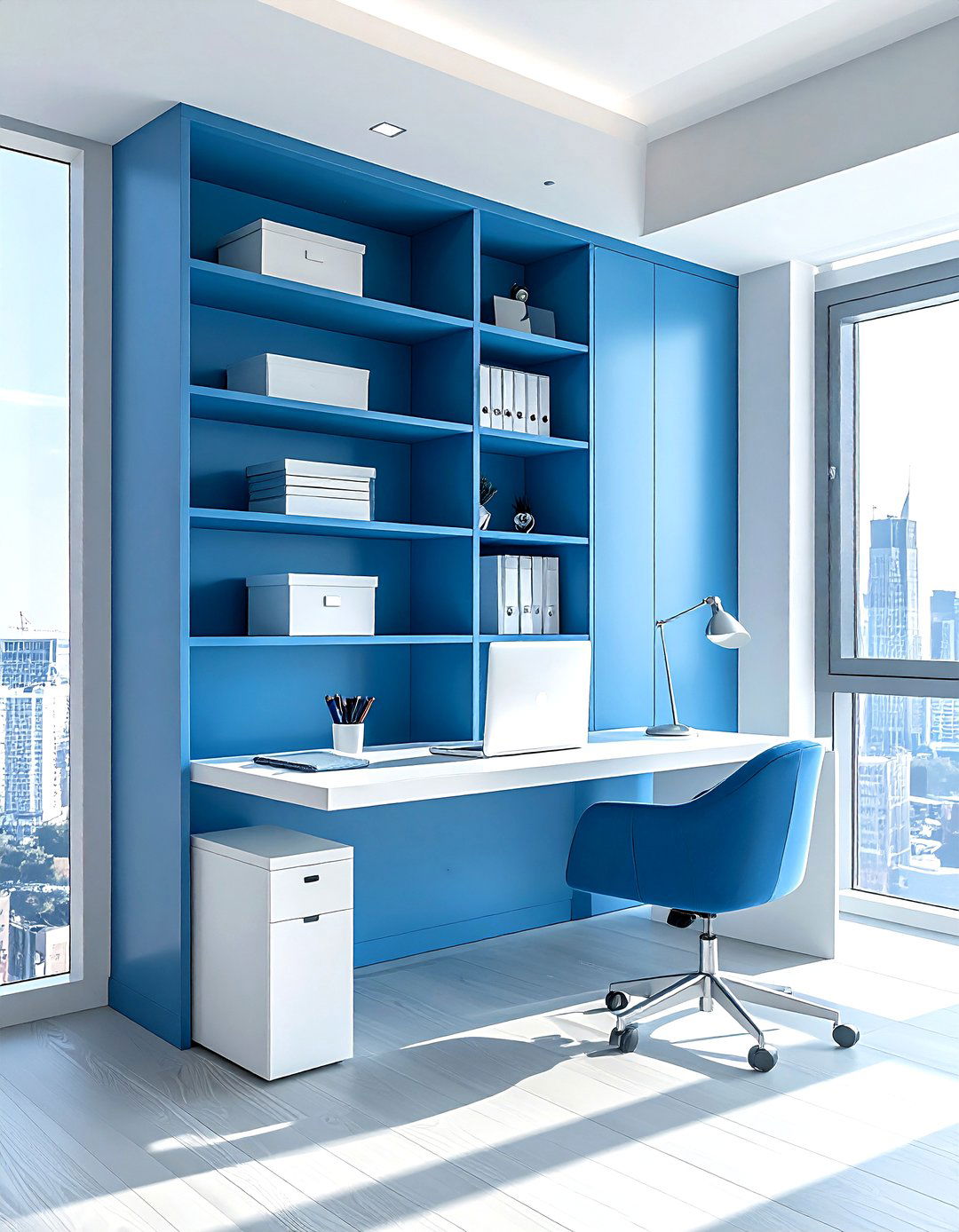 Cadet blue shelving - 30 blue paint color ideas