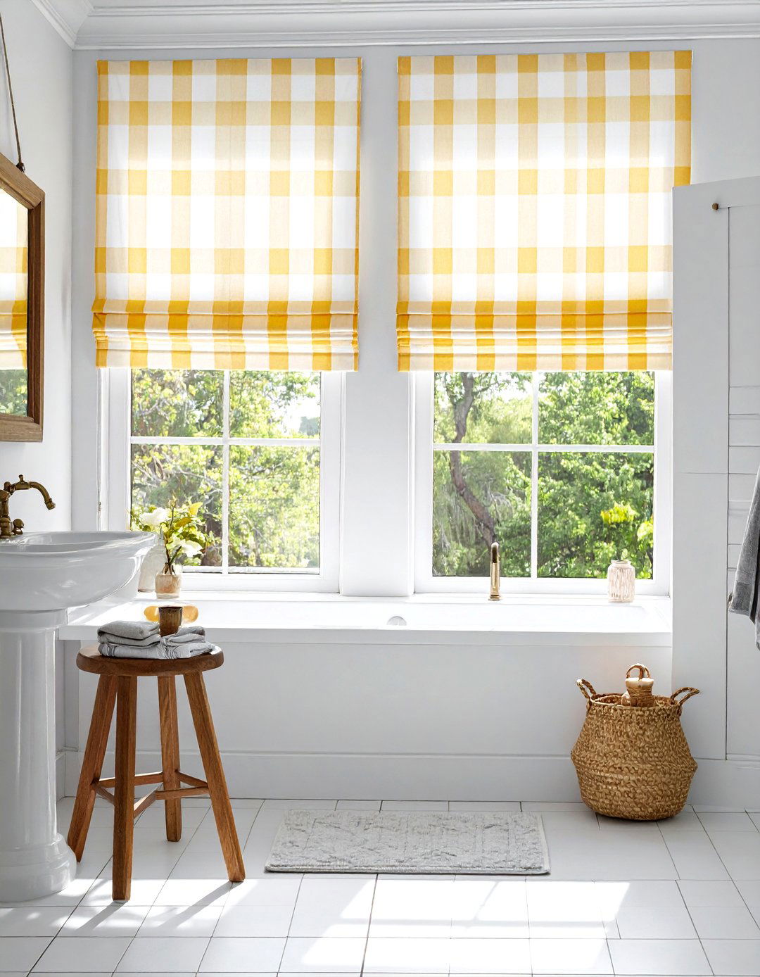 Cafe Curtain Valance - 30 bathroom valance ideas