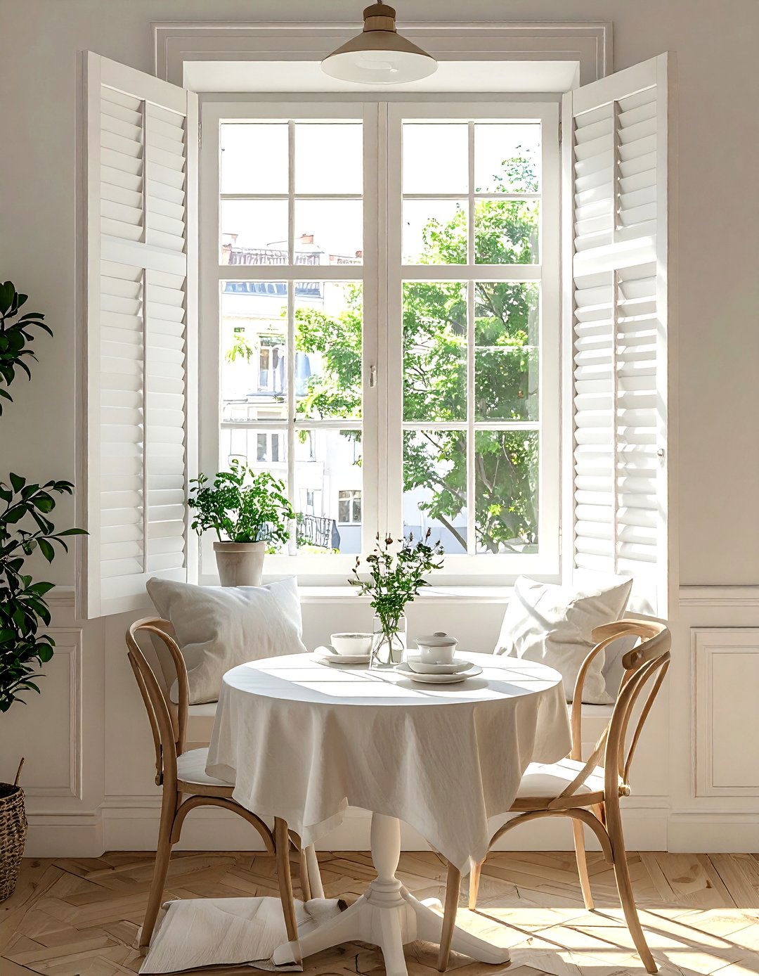 Cafe style shutters - 30 dining room shutter ideas