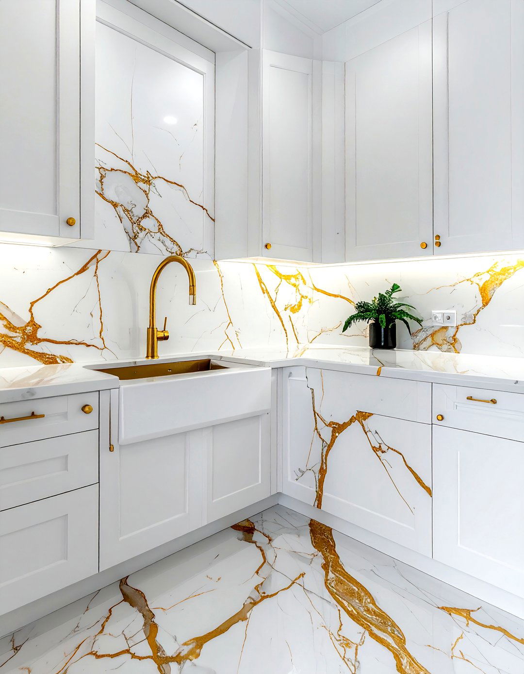 Calacatta Gold Marble - 30 natural stone kitchen backsplash ideas