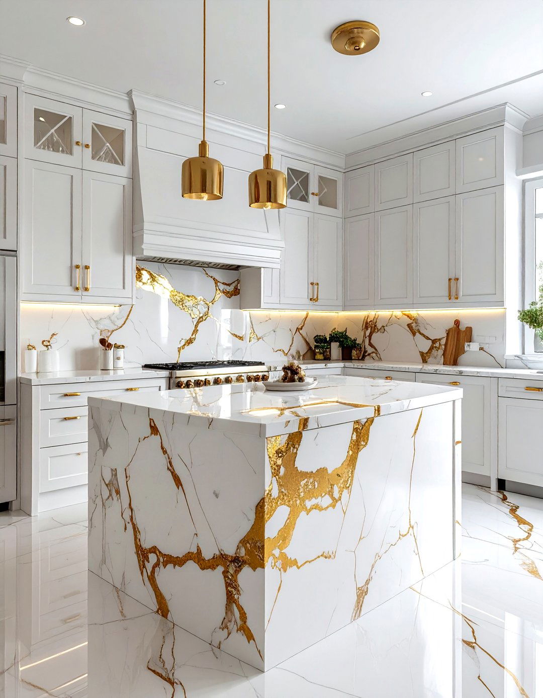 Calacatta Gold Porcelain Kitchen - 30 porcelain countertop kitchen ideas