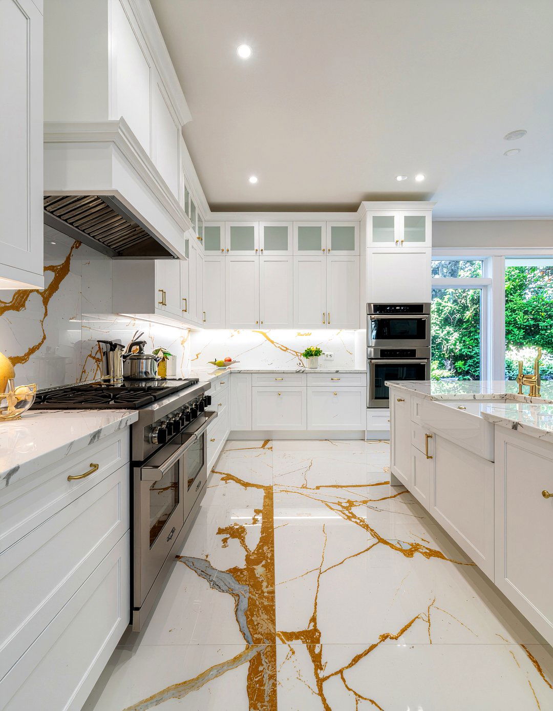 Calacatta Gold Porcelain Tile - 30 porcelain tile floor kitchen ideas