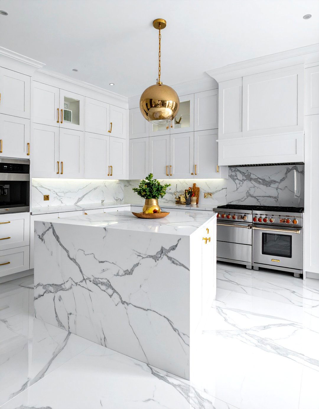 30 Veined Countertop Kitchen Ideas for a High-End Finish