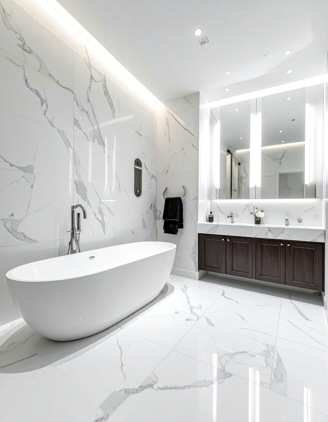 Calacatta Marble Tile White Grout - 30 white grout bathroom ideas