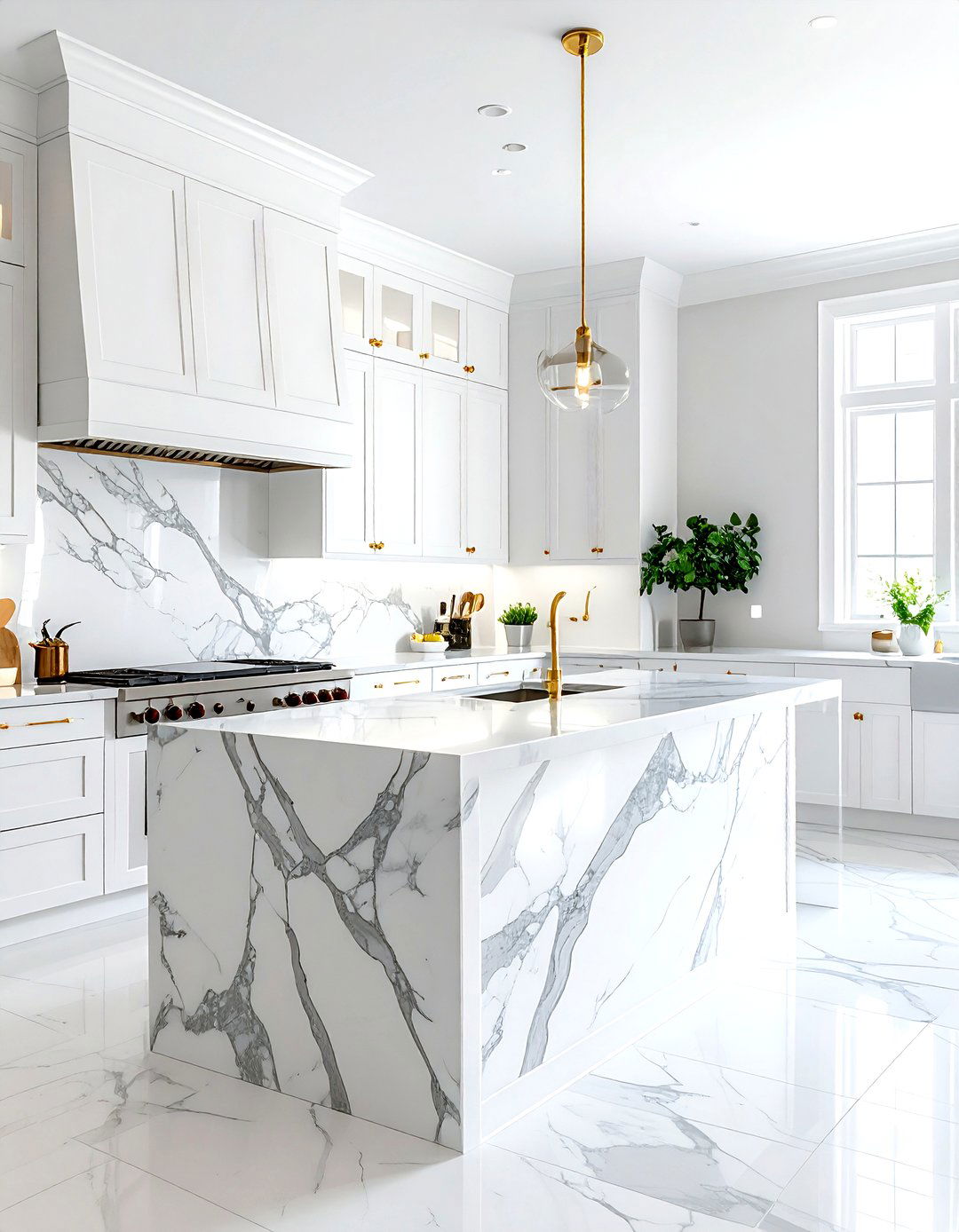 Calacatta marble backsplash - 30 full height kitchen backsplash ideas