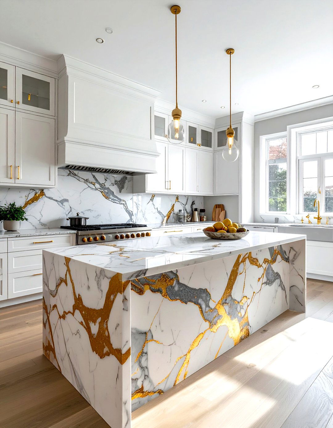 Calacatta marble countertop - 30 kitchen countertop ideas